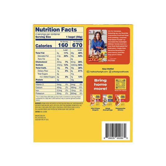 Feel Good Foods Gluten Free Cream Cheese Stuffed Everything Mini Bagels (CGF)