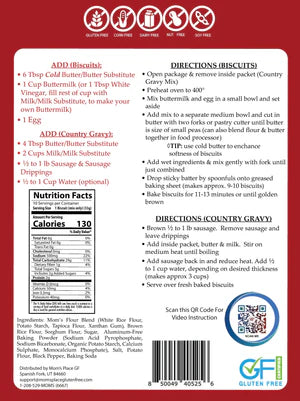 Mom's Place Gluten-Free Buttermilk Biscuits & Country Gravy Mix (CGF)