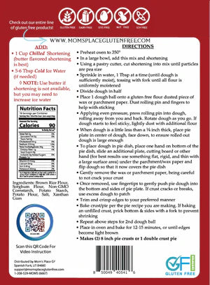 Mom's Place Gluten-Free Blue Ribbon Pie Crust Mix (CGF)