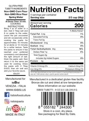 Mom's Place Gluten-Free IsiBisi Tubetti Pasta - 8 oz (CGF)