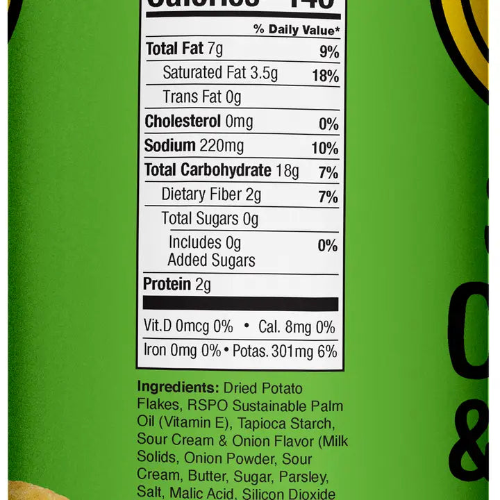 The Good Crisp Company Sour Cream & Onion Chips - 5.6oz Can (CGF)