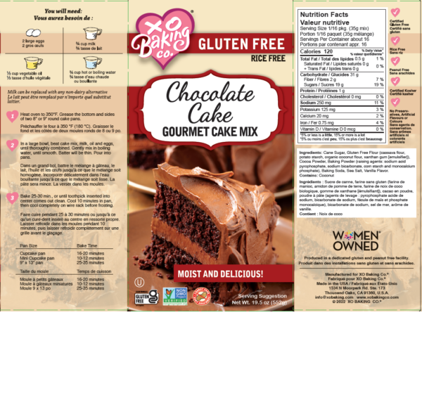XO Baking Company Chocolate Gourmet Cake Mix (CGF)