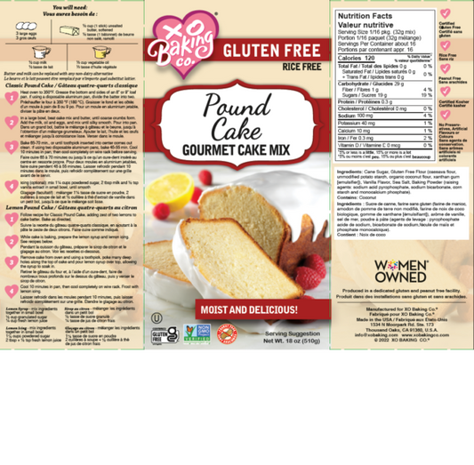 XO Baking Company Pound Cake Gourmet Cake Mix (CGF)
