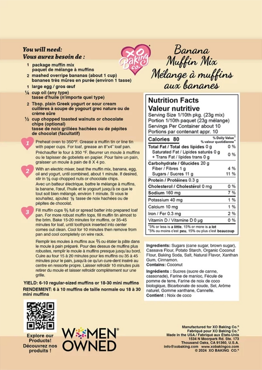 XO Baking Company “Small Batch” Banana Muffin Mix (CGF)