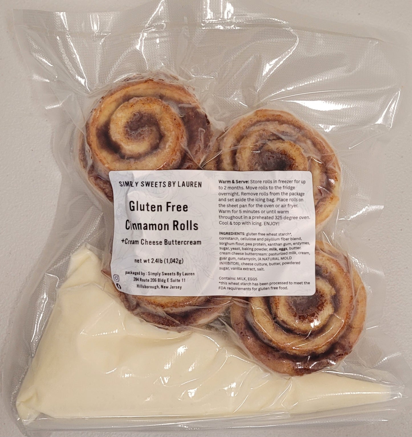Simply Sweets by Lauren Gluten Free Cinnamon Rolls with Cream Cheese Buttercream