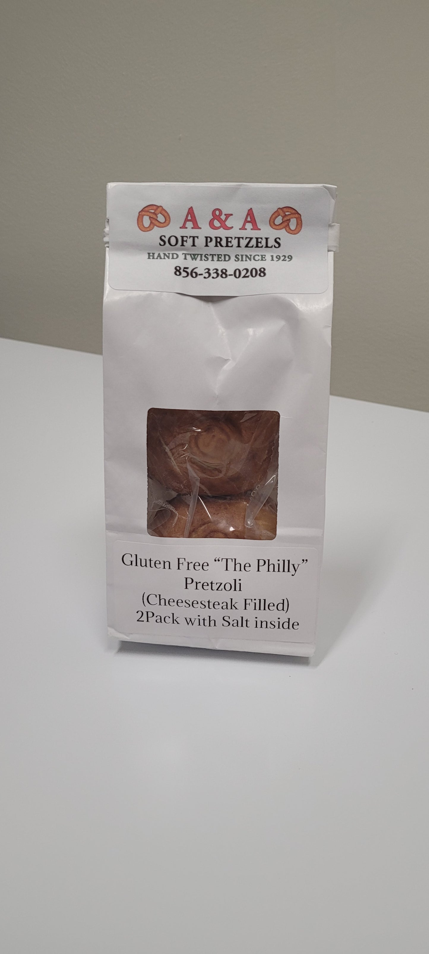 Gluten Free "The Philly" Pretzoli (Philly Cheesesteak Filled Pretzel) with Salt- 2 per pack