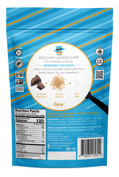 Undercover Snacks Dark Chocolate and Sea Salt Quinoa Crisps (CGF)