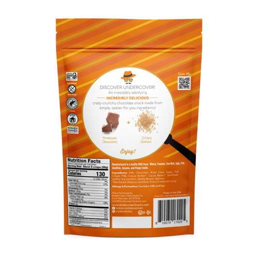 Undercover Snacks Milk Chocolate Quinoa Crisps (CGF)