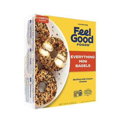 Feel Good Foods Gluten Free Cream Cheese Stuffed Everything Mini Bagels (CGF)