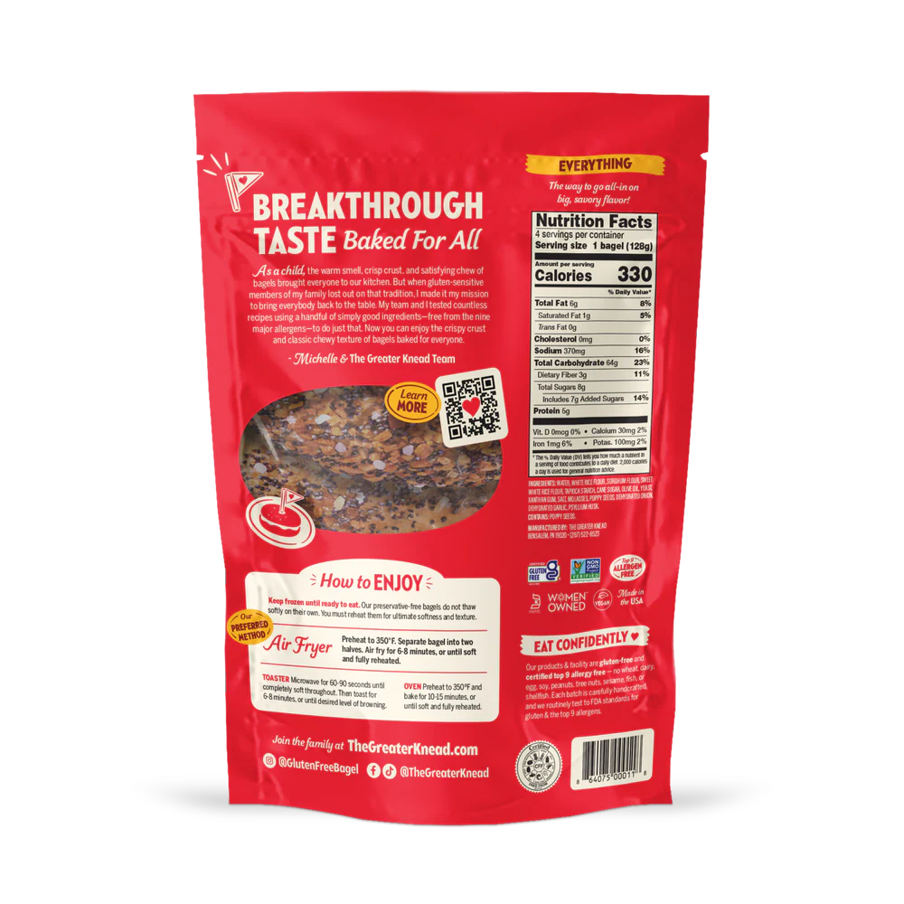 The Greater Knead Gluten Free NY Style Everything Bagels (CGF)