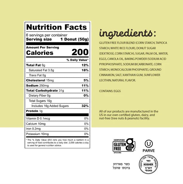 Katz Gluten Free Cinnamon Donuts (CGF)