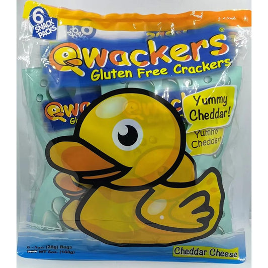 Qwackers Gluten Free Cheddar Cheese Cracker Six Pach