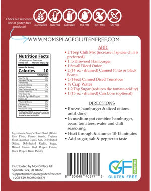 Mom's Place Gluten-Free Mild Chili Seasoning (CGF)