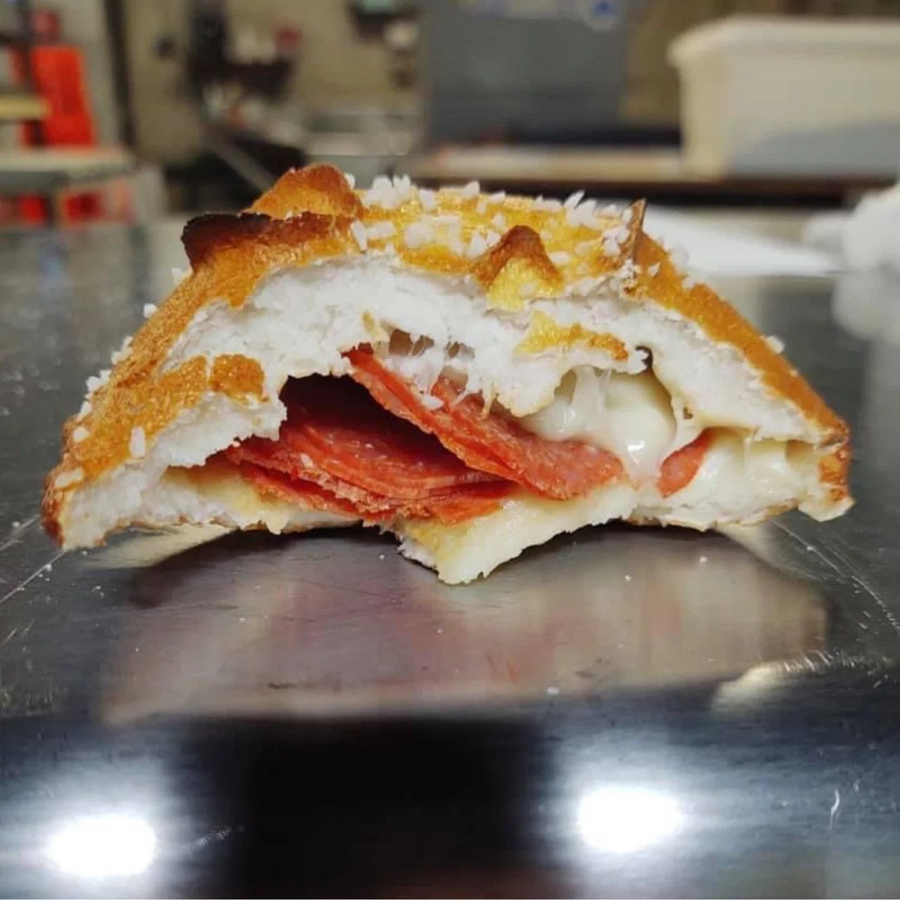 Gluten Free "The Original" Pretzoli (Pepperoni and Mozz. Filled Pretzel) with Salt- 2 per pack