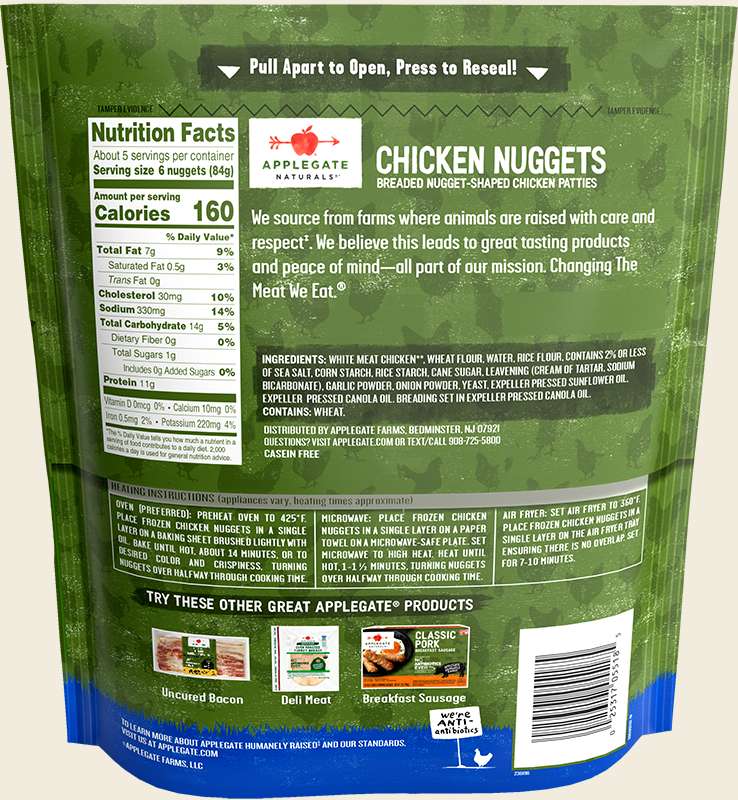 Applegate Farms Gluten Free Chicken Nuggets Family Size