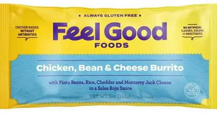 Feel Good Foods Gluten Free Chicken Bean and Cheese Burrito (CGF)