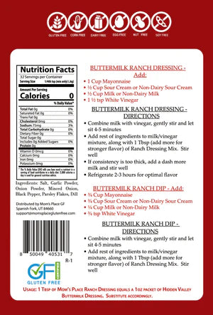 Mom's Place Gluten-Free & Dairy Free Ranch Dressing Mix (CGF)