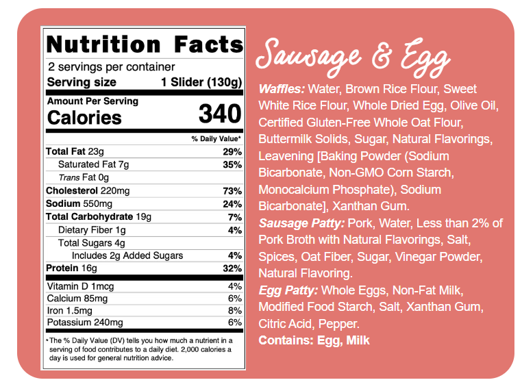 Start Right Gluten Free Sausage and Egg Sliders