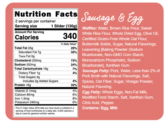 Start Right Gluten Free Sausage and Egg Sliders