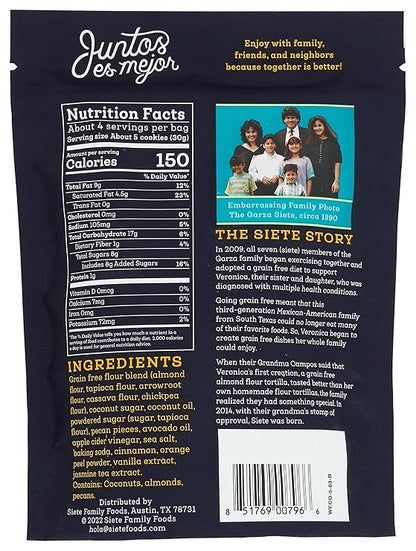 Siete Foods Mexican Wedding Grain Free Cookies 4.5 Oz Bag