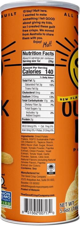 The Good Crisp Company Outback BBQ Chips - 5.6oz Can (CGF)