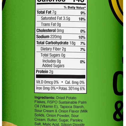 The Good Crisp Company Sour Cream & Onion Chips - 5.6oz Can (CGF)