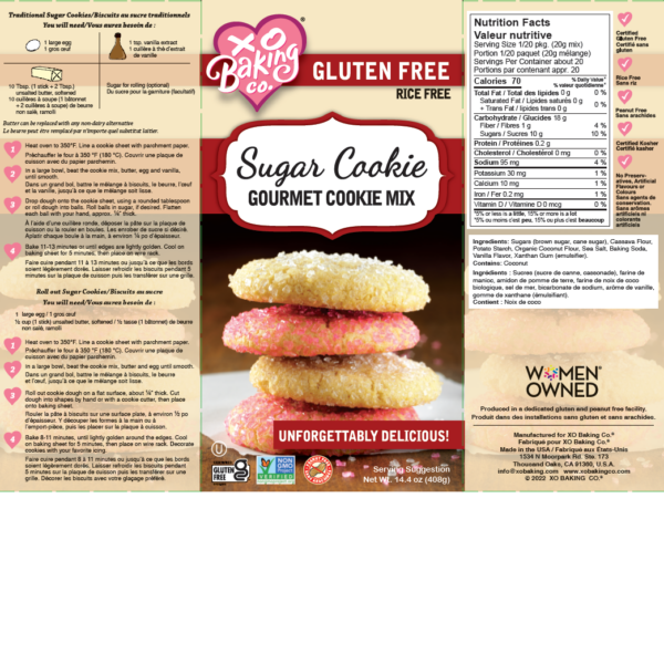 XO Baking Company Sugar Cookie Gourmet Cookie Mix (CGF)